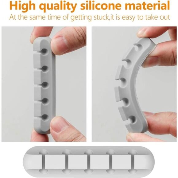 Desk Accessories for Charging Organizer - 5 Packs Grey Computer Desk Accessories - Picture 6 of 7